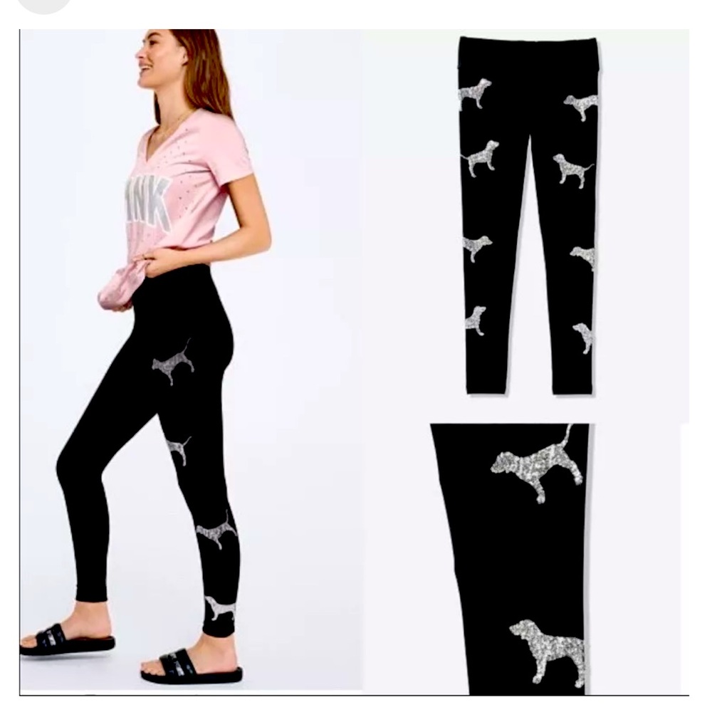 ❤️RARE❤️VS PINK BLING DOGGIE 🐶 LEGGINGS!!